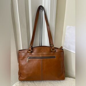 Patricia Nash Brown Leather Tote Bag EUC